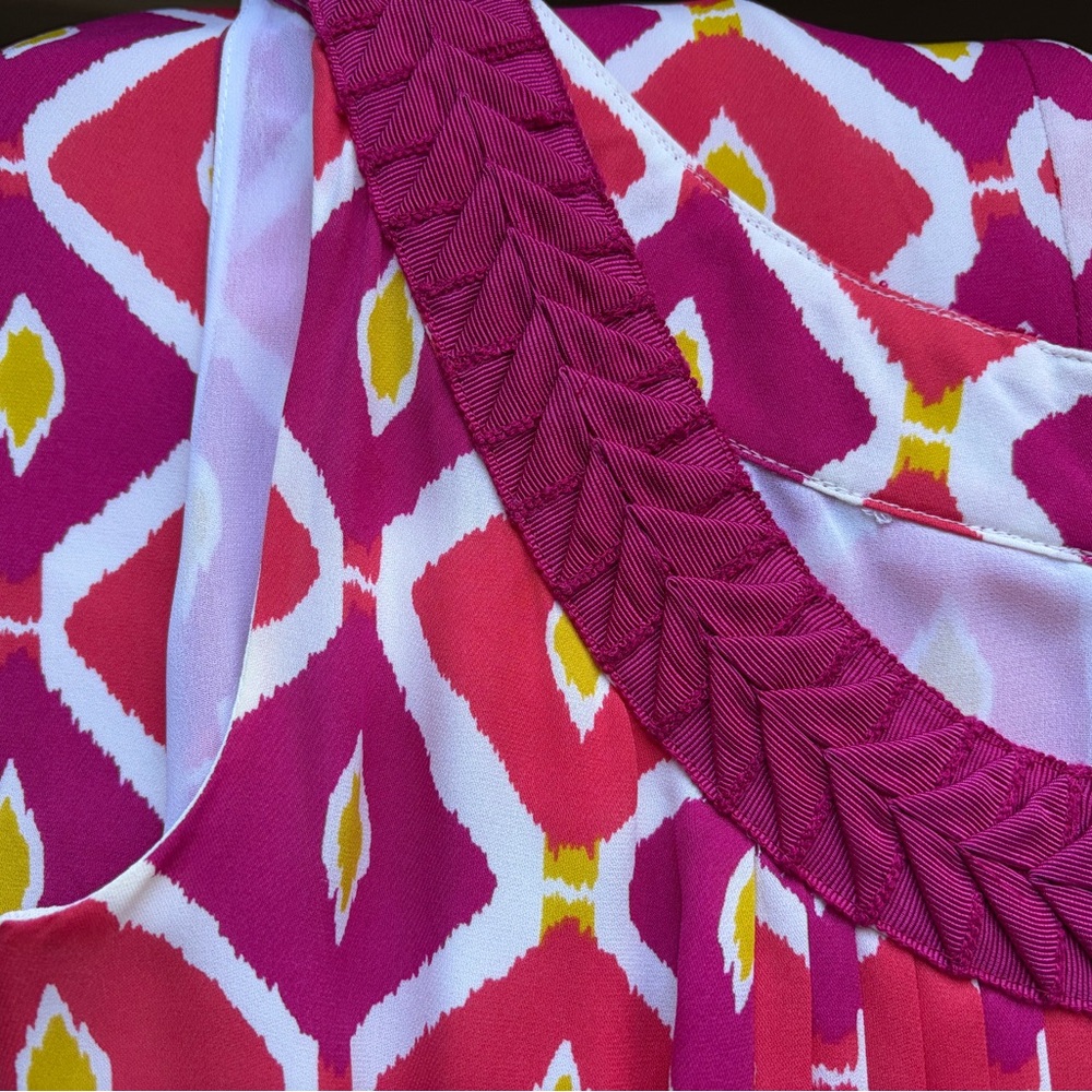 Tory Burch Vibrant Pink and White Midi Dress - Picture 5 of 7